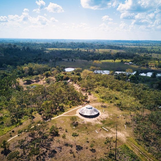 Vista aérea do território do Centro Huwã Karu Yuxibu
